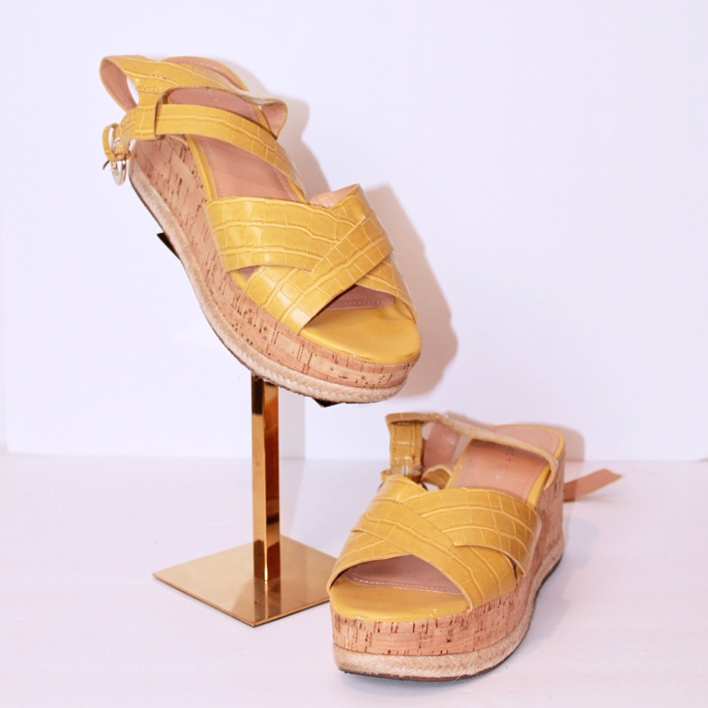 Marc Fisher Yellow Carlin 2 Platform Sandals